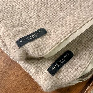 Ellie Tahari Home Alpaca Blend Pillow Covers 19x19 Textured Neutral Designer Pr